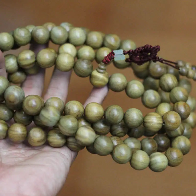 Natural Green Sandalwood 108 Beads Necklace