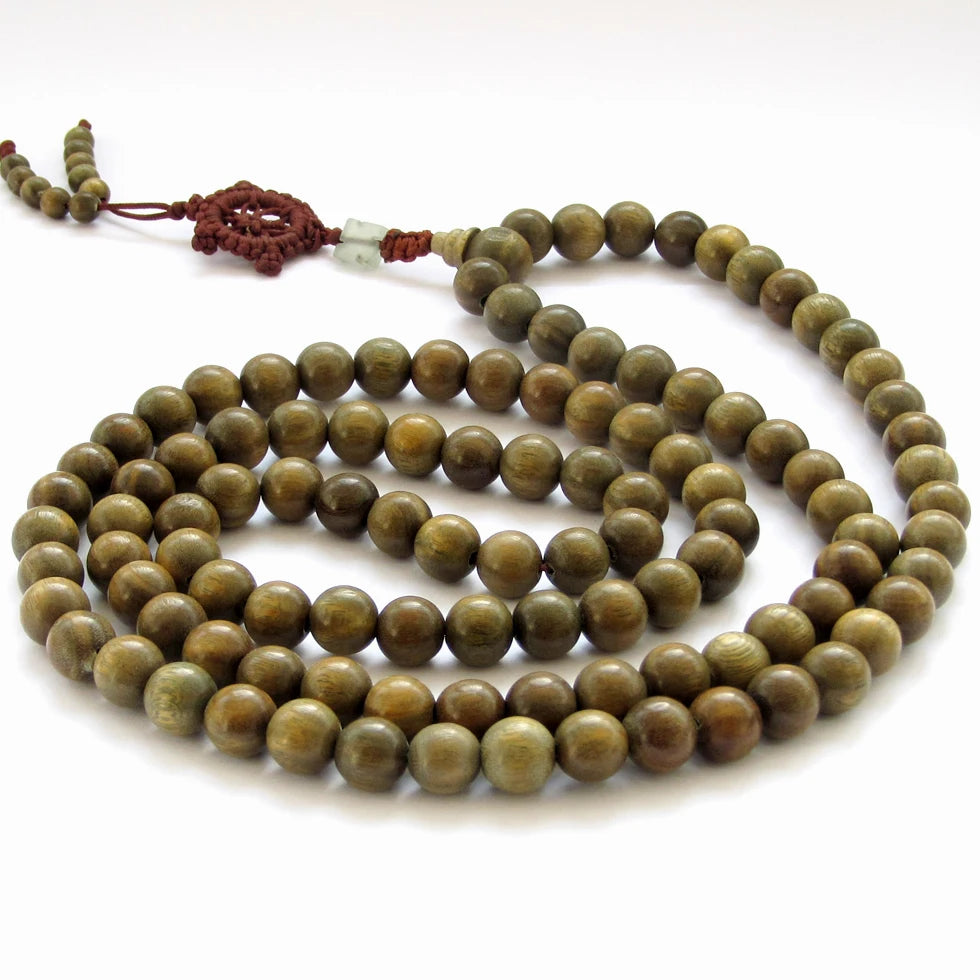 Natural Green Sandalwood 108 Beads Necklace