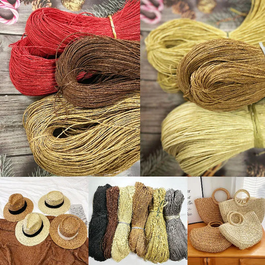 Summer Raffia Yarn Crochet Natural Paper Straw Threads - 500g