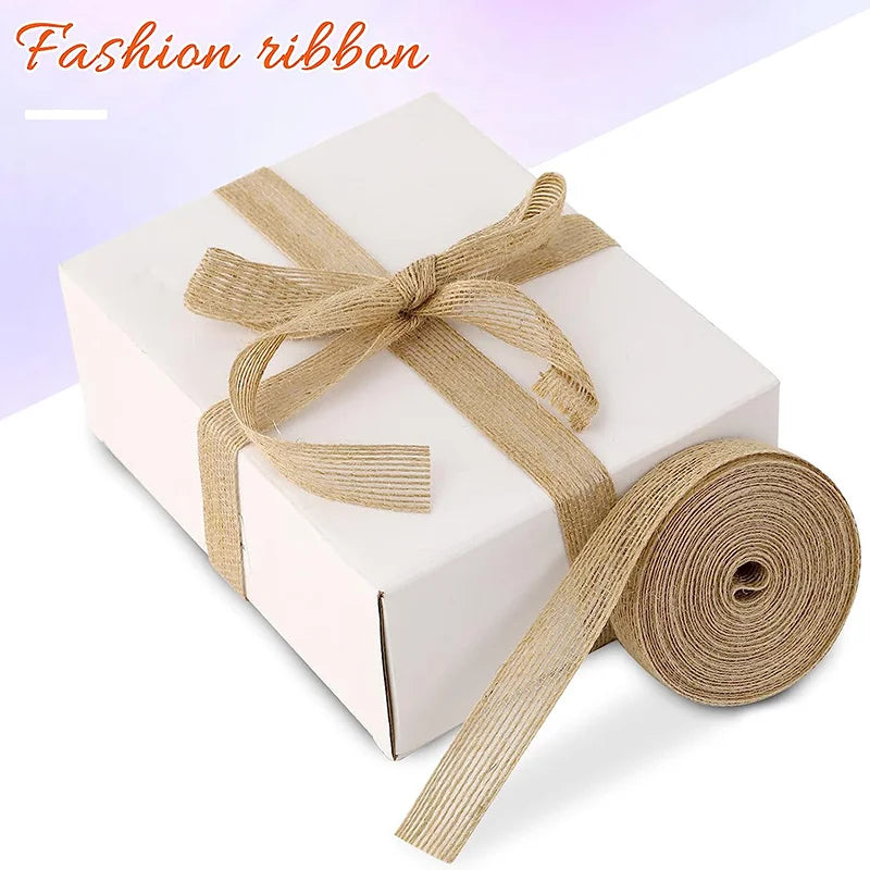 Natural Jute Burlap Fabric Ribbon